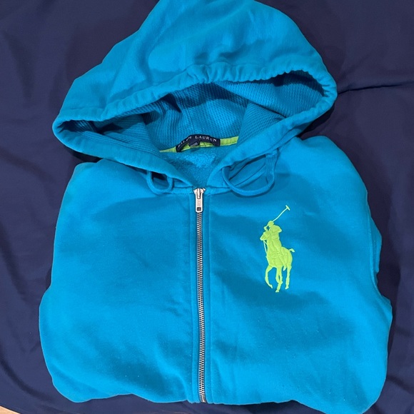 Vintage Ralph Lauren Blue Zip Up hoodie - Picture 2 of 5
